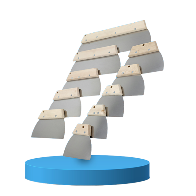 لیسه فنری استیل اوستا معمار در حال اجرای بتونه ماستیک روی دیوار کناف