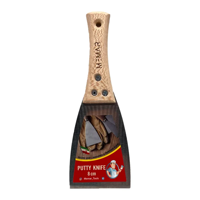 کاردک استیل دسته چوبی ضدزنگ اوستا معمار